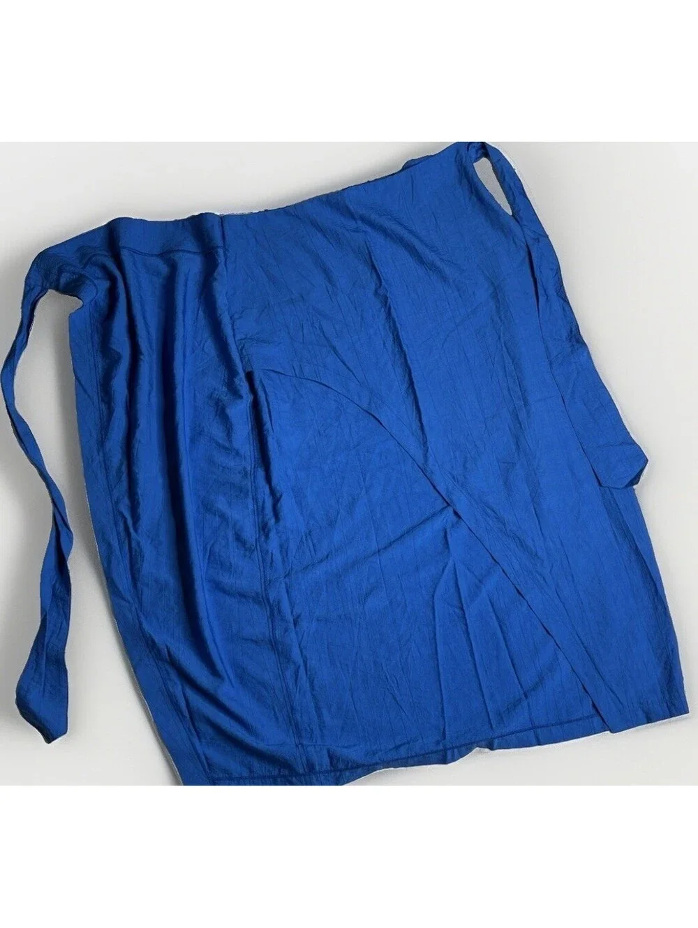 Soul of Mu Sax Blue Lightweight Midi Skirt with Side Tie - N